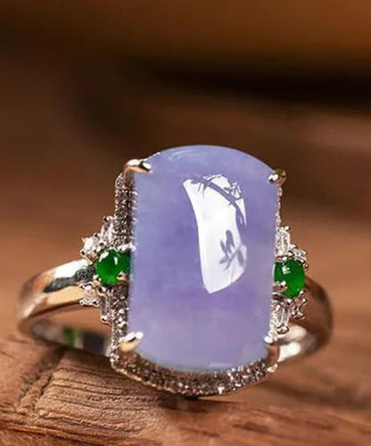 Purple Sterling Silver Overgild Gem Stone Rings