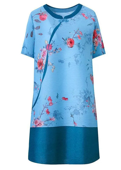 Purple Oriental Mini Dress Summer Outfits
