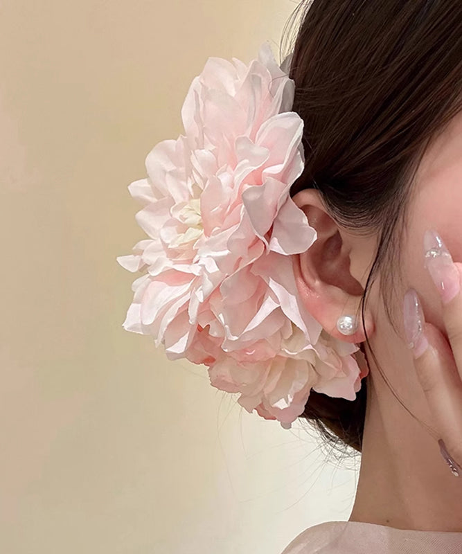 Pink Alloy Peony Holiday Hairpin