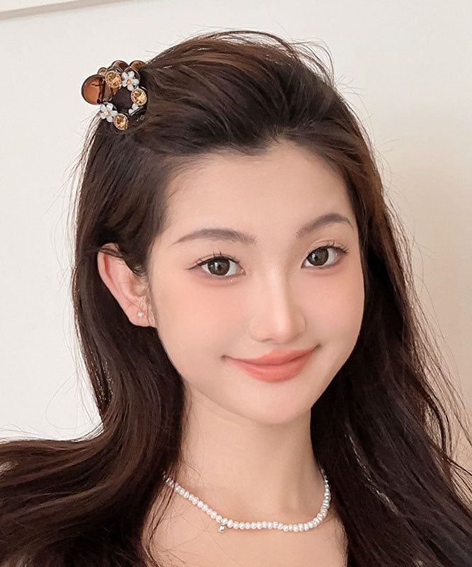 Fine Acrylic Pearl Zircon Hairpin Two-piece Set