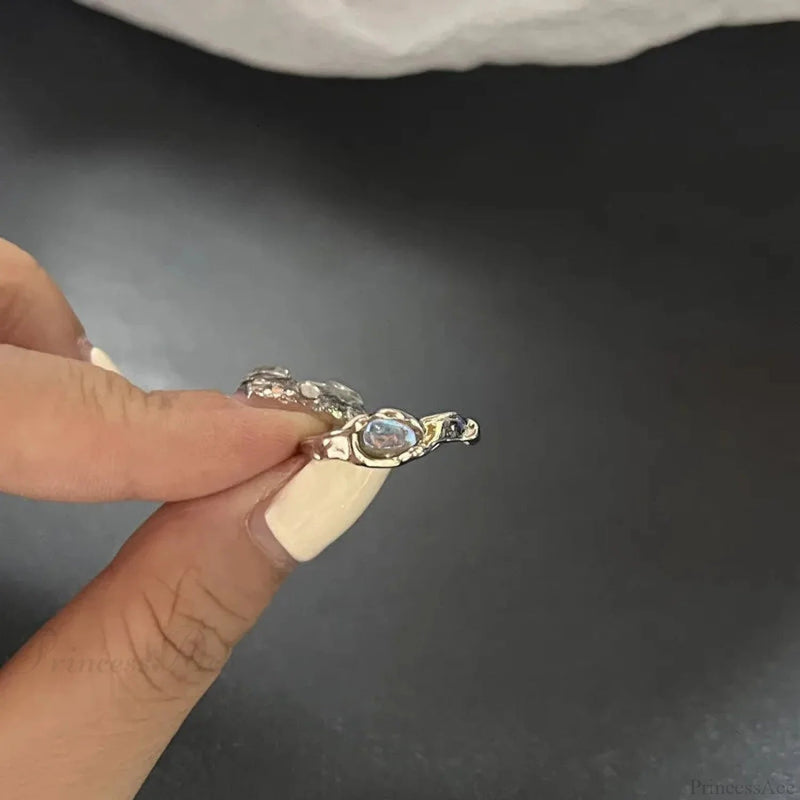 Vivid Stone Drip Rhinestone Gothic Ring