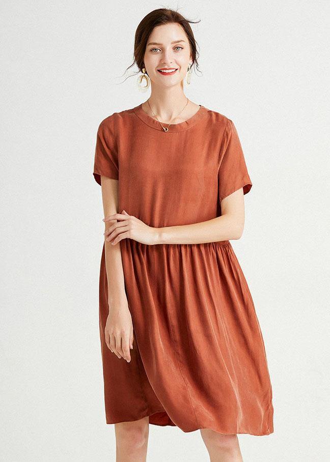 Yellow Loose Summer Short Sleeve Mid Dress
