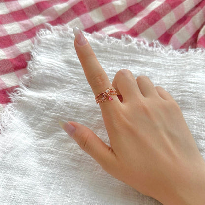 [] Hyacinth Dangly Flower Ring