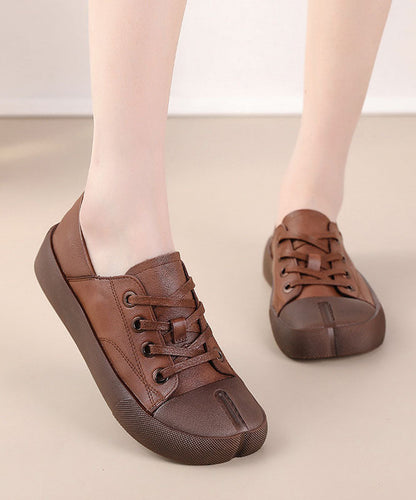Green Flat Shoes Cowhide Leather Art Cross Strap Flat Shoes for