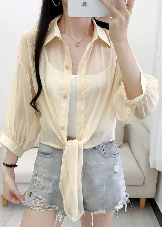 Novelty Yellow Button Cotton Thin Cardigan Summer