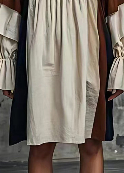 Handmade Colorblock Oversized Patchwork Cotton Vacation Dresses Summer