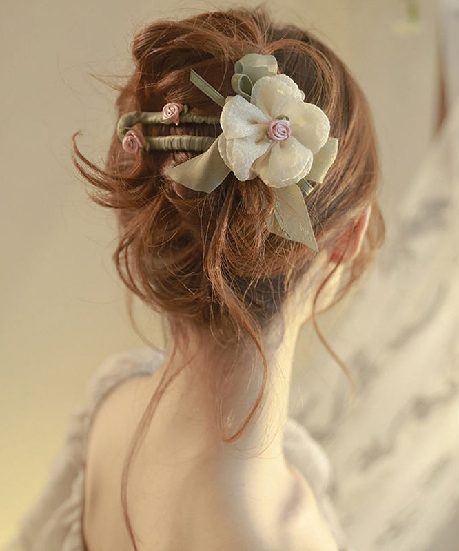 Light Green Plastic Asymmetrical Tulle Hairpin