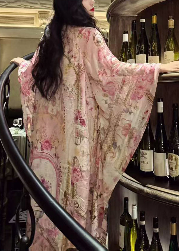 Vacation Style New Print Long Dress Batwing Sleeve