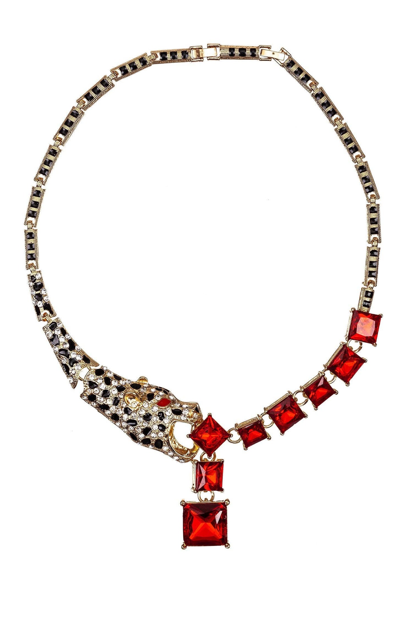 Lynx Necklace: Gold/green