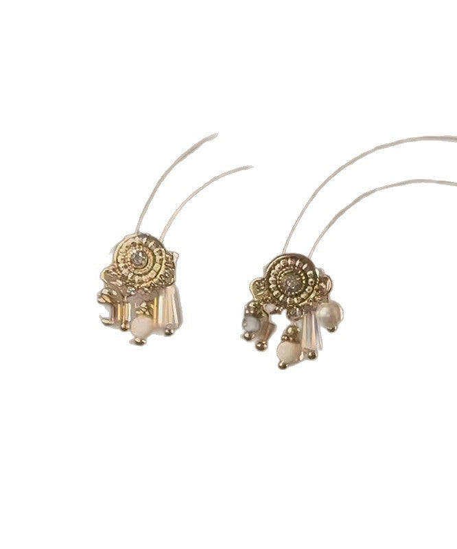Stylish Zircon Pearl Tassel Stud Earrings