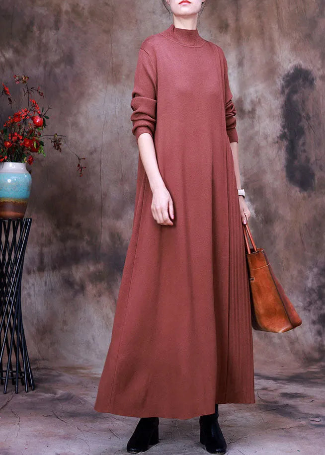 Chocolate Slim Fit Knit Dress Spring