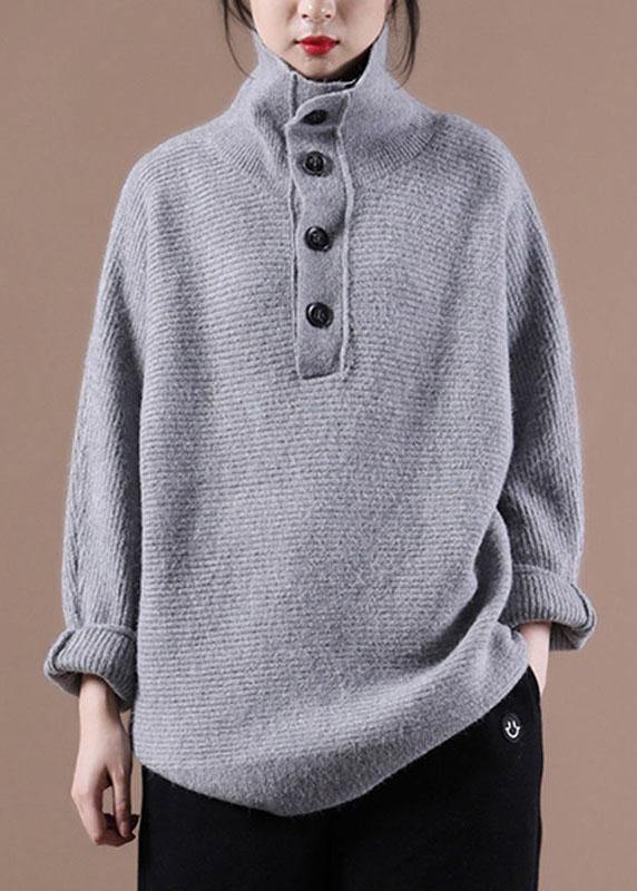 Boutique Grey Knit Fall Sweater