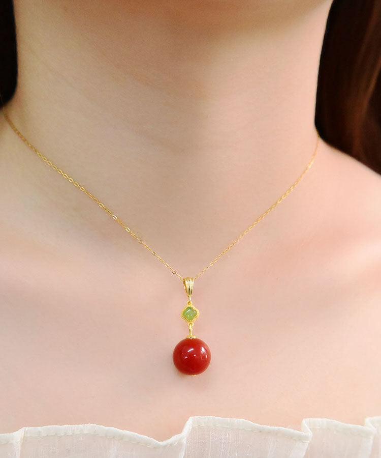 Diy Red Sterling Silver Jade Agate Drop Earrings