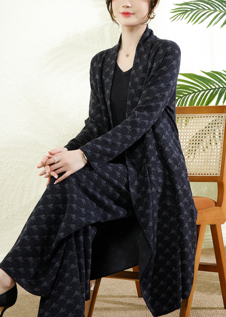 Coffee Print Silm Fit Cotton Three Piece Set Outfits Fall
