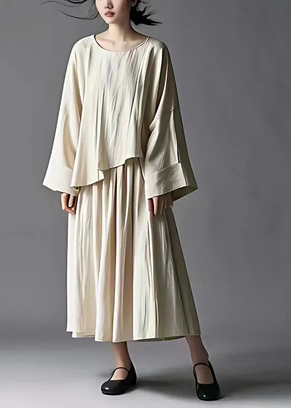 Oversized Asymmetrical Design Linen Two Pieces Set Summer