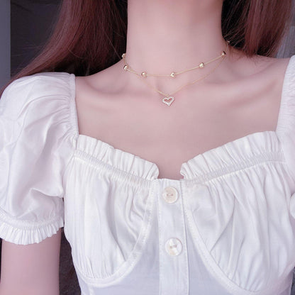 Double Strand Heart Necklace