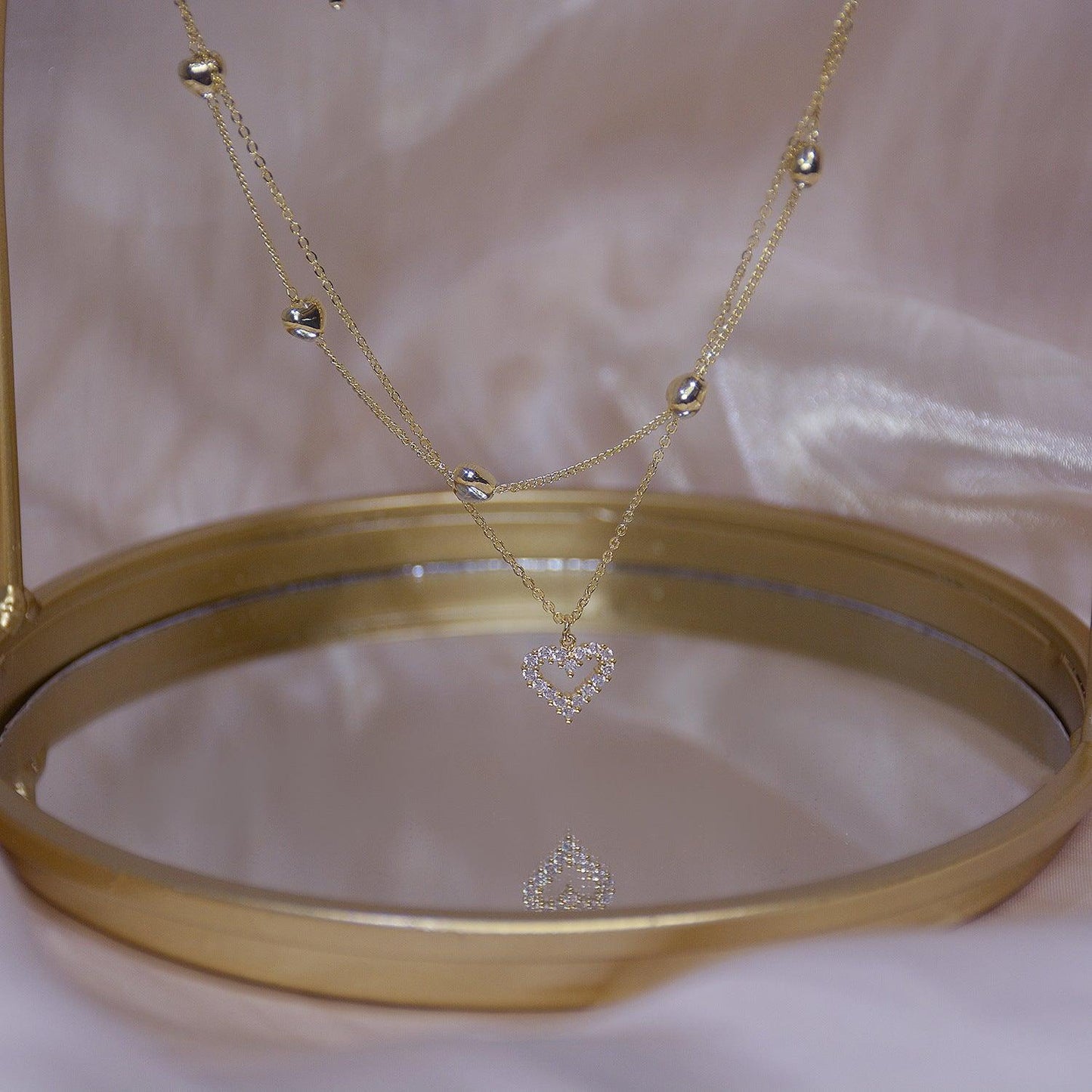 Double Strand Heart Necklace