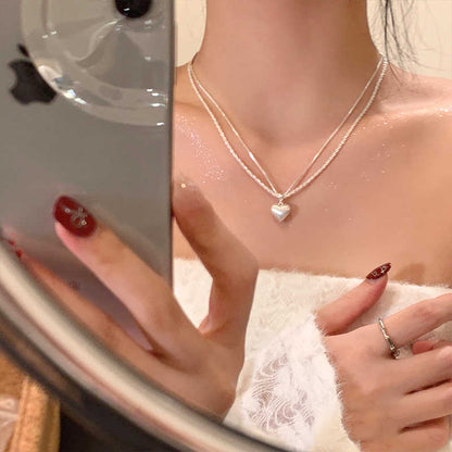 Double Strand Heart Necklace