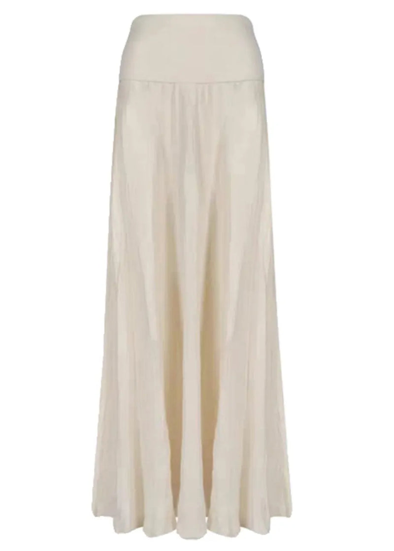Beige High Waist Cotton Two Pieces Set Sleeveless Summer