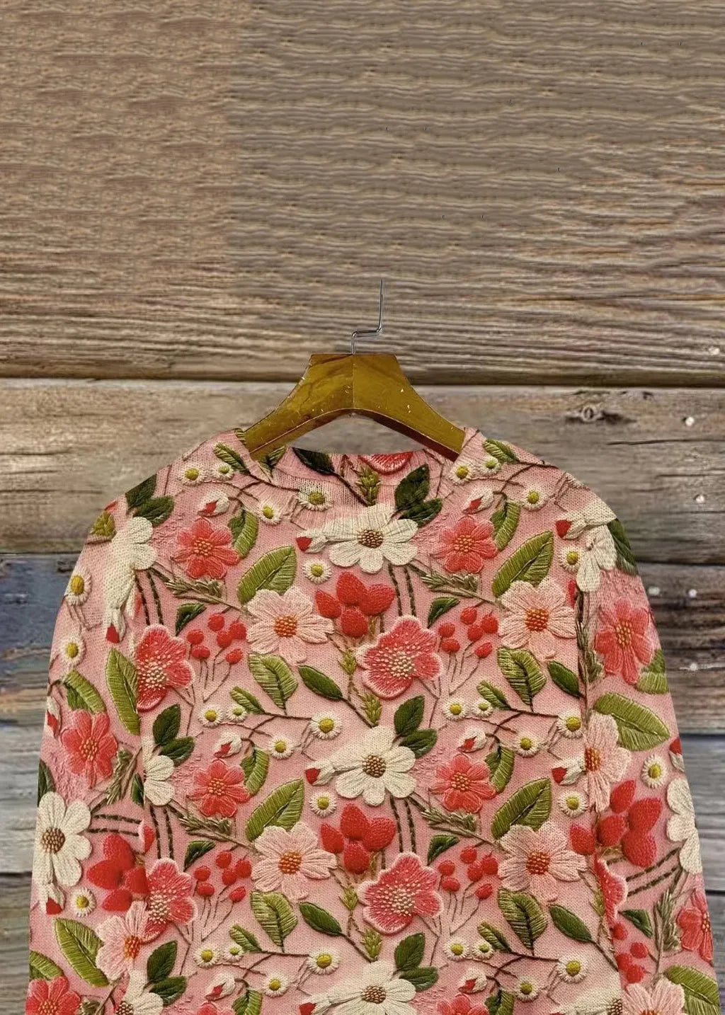 Pink O Neck Knitting Cotton Sweaters Spring