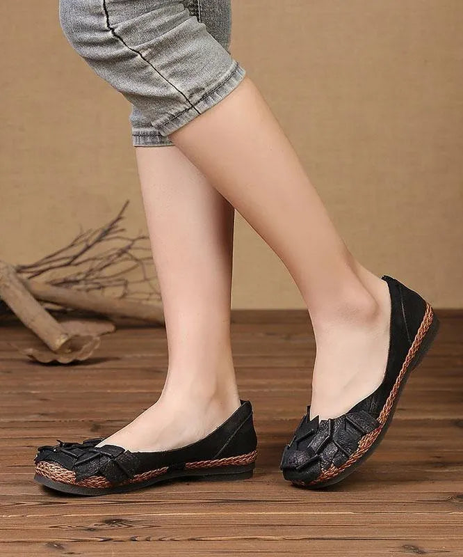 Brown Flat Feet Shoes Splicing Flats