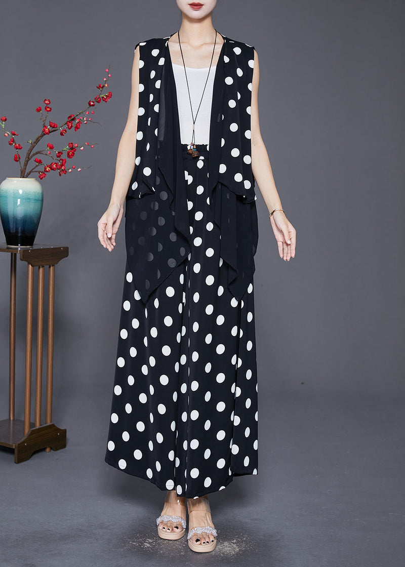 Black Asymmetrical Patchwork Cotton Two Pieces Set Fall