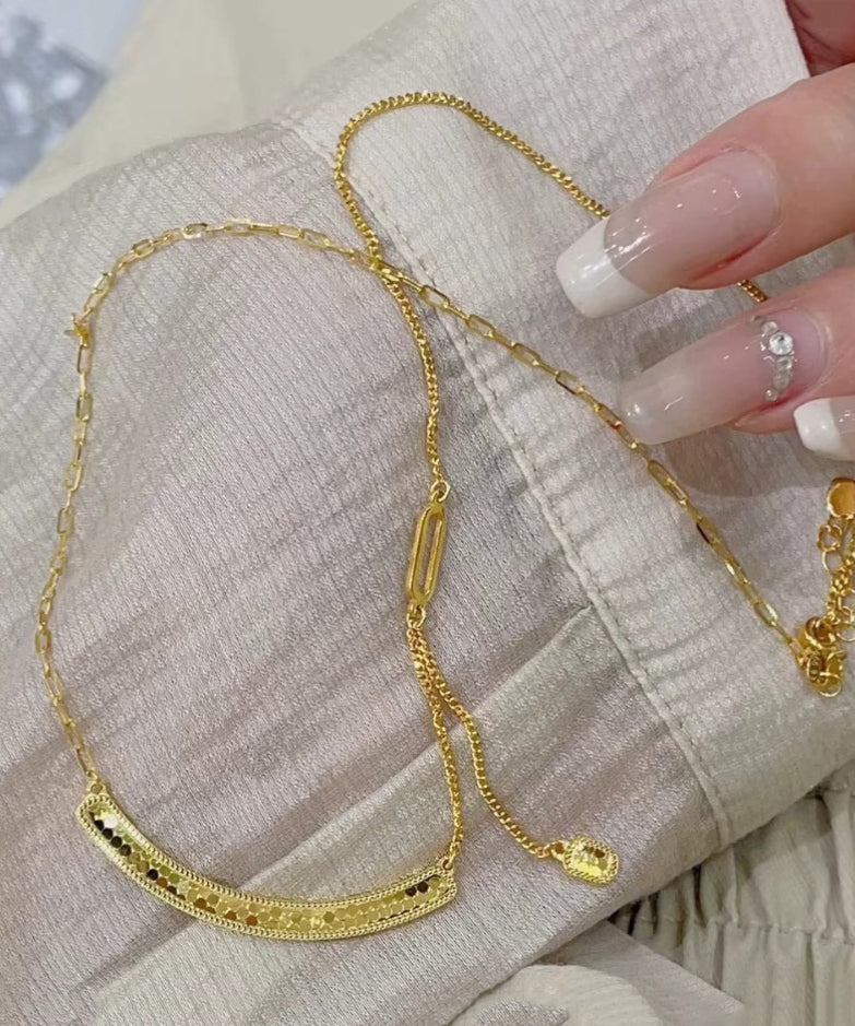 Gold Sterling Silver Overgild Fish Scale Smile Locket Necklace