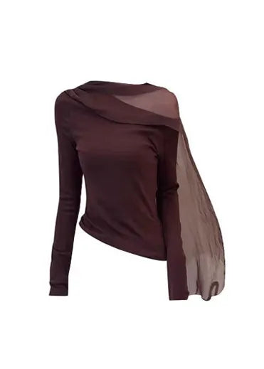 Stylish Cold Shoulder Asymmetrical Design Two Pieces Set Spring