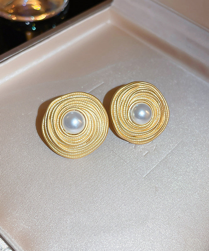 Wrapped Circle Pearl Earrings