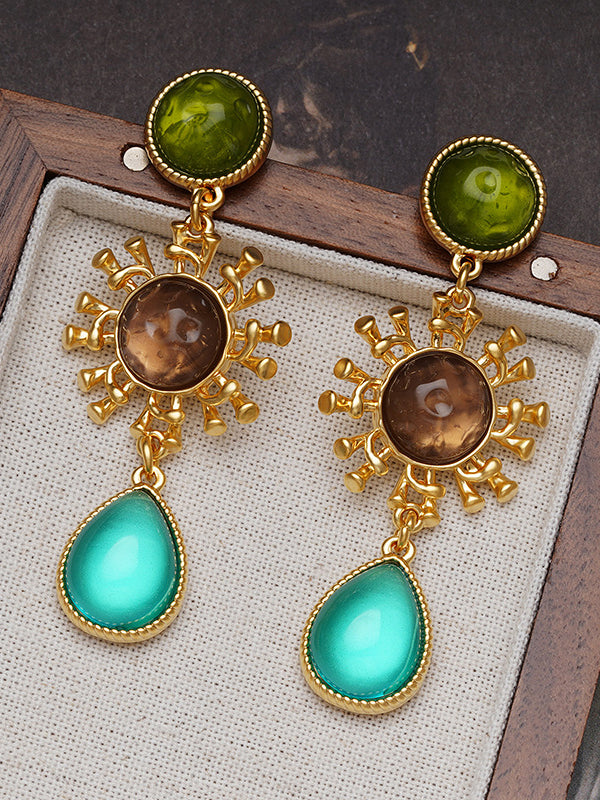 Geometric Multi-colored Earrings Accessories