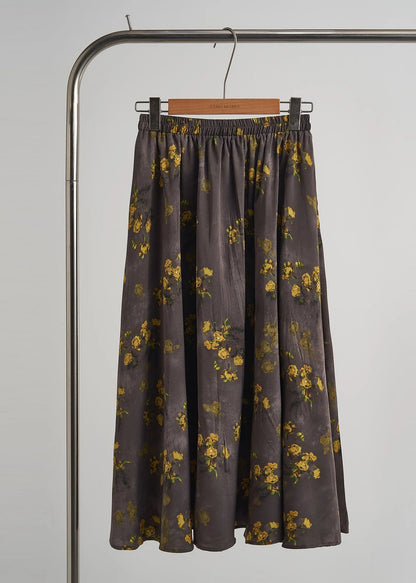 Yellow Ruffled Print Chiffoncotton Two Pieces Set Summer