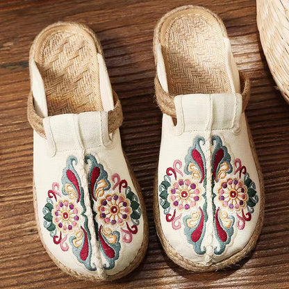 Linen Shoes Flip Flop Flats