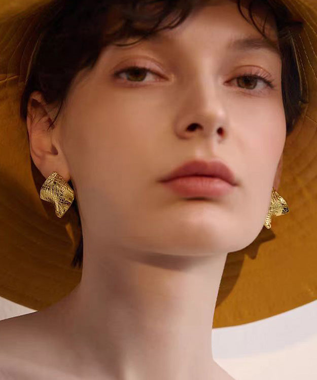 Metal Square Geometric Stud Earrings