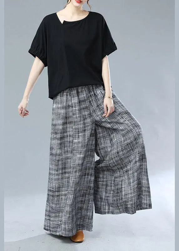 Black Pockets Wide Leg Fall Pants