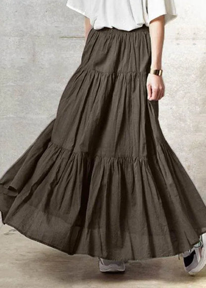 Handmade Retro Patchwork Ruffled Skirt