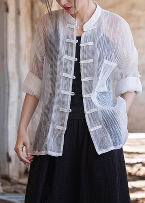White Patchwork Top Long Sleeve