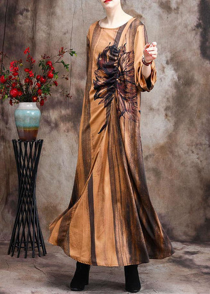 Boutique Print Cinched Silk Asymmetrical Design Dress Summer