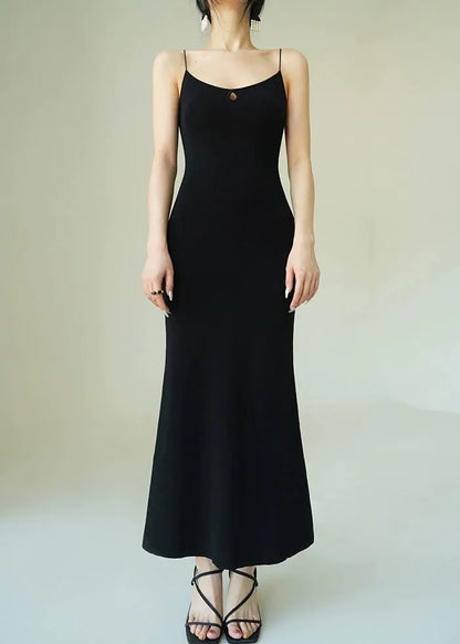Black Knit Two Pieces Set O-neck Batwing Sleeve