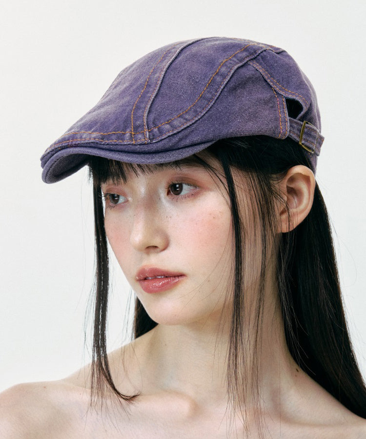 Street Purple Denim Breton Hat