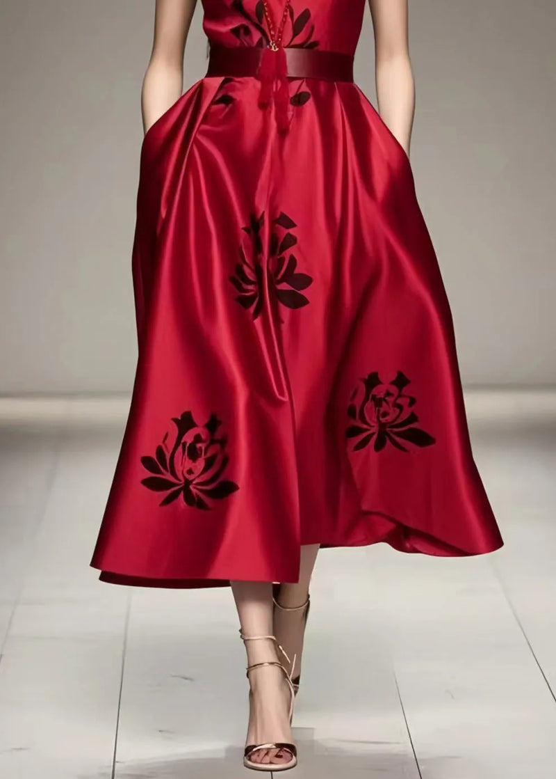Mulberry Print Silk Cami Dress Cinched Summer