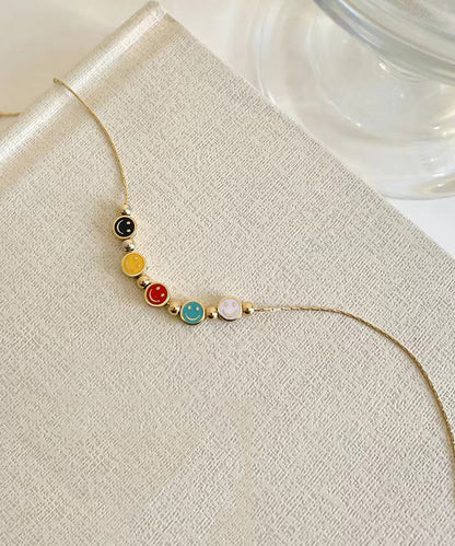 Gold Sterling Silver Overgild Smiling Face Ankle Bracelet