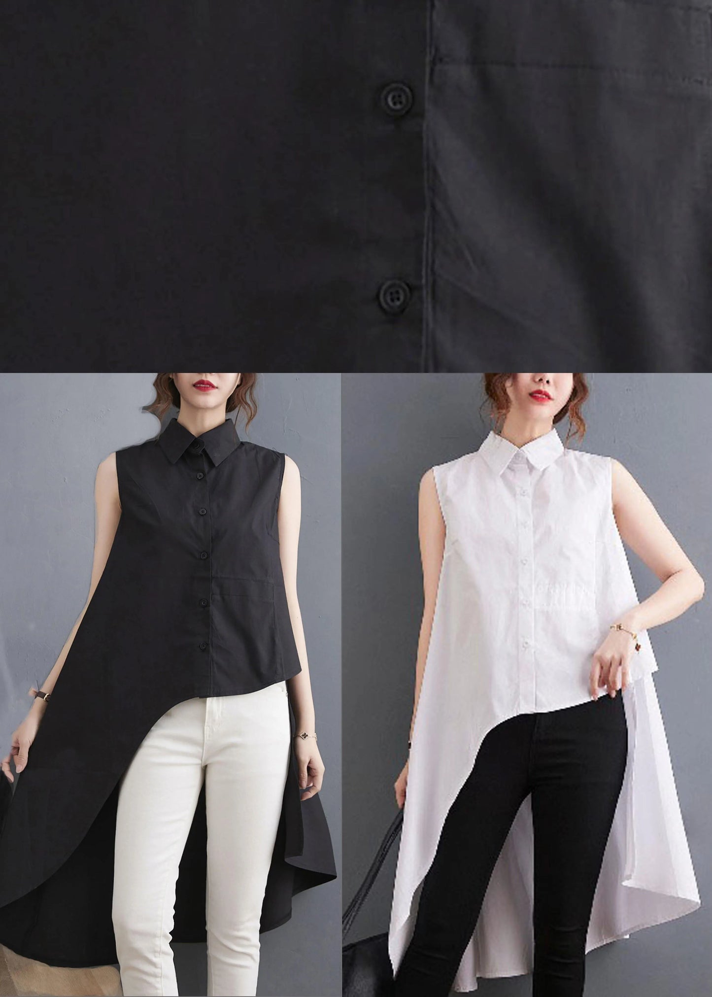 White Peter Pan Collar Button Cotton Shirt Summer