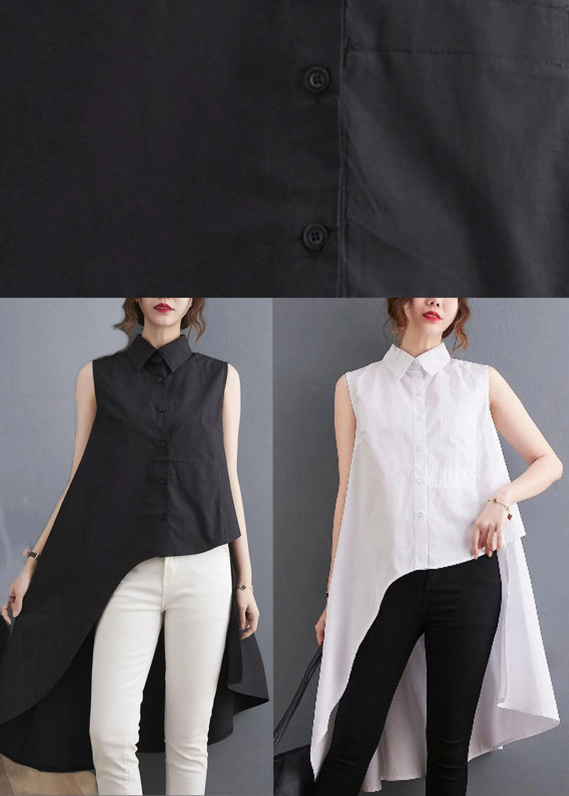 White Peter Pan Collar Button Cotton Shirt Summer
