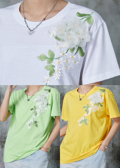 Stylish Green Embroideried Cotton Tank Summer