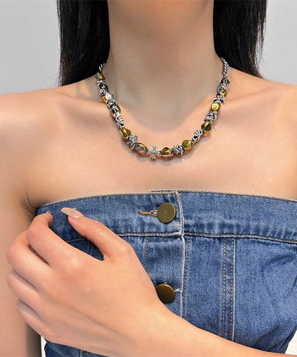 Stainless Steel Alloy Beading Collar Necklace