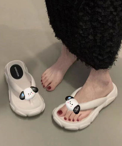 Cartoon Splicing Platform White Beach Flip Flops
