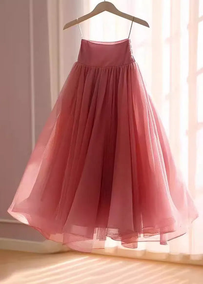 Rose High Waist Chiffon Skirts Fall