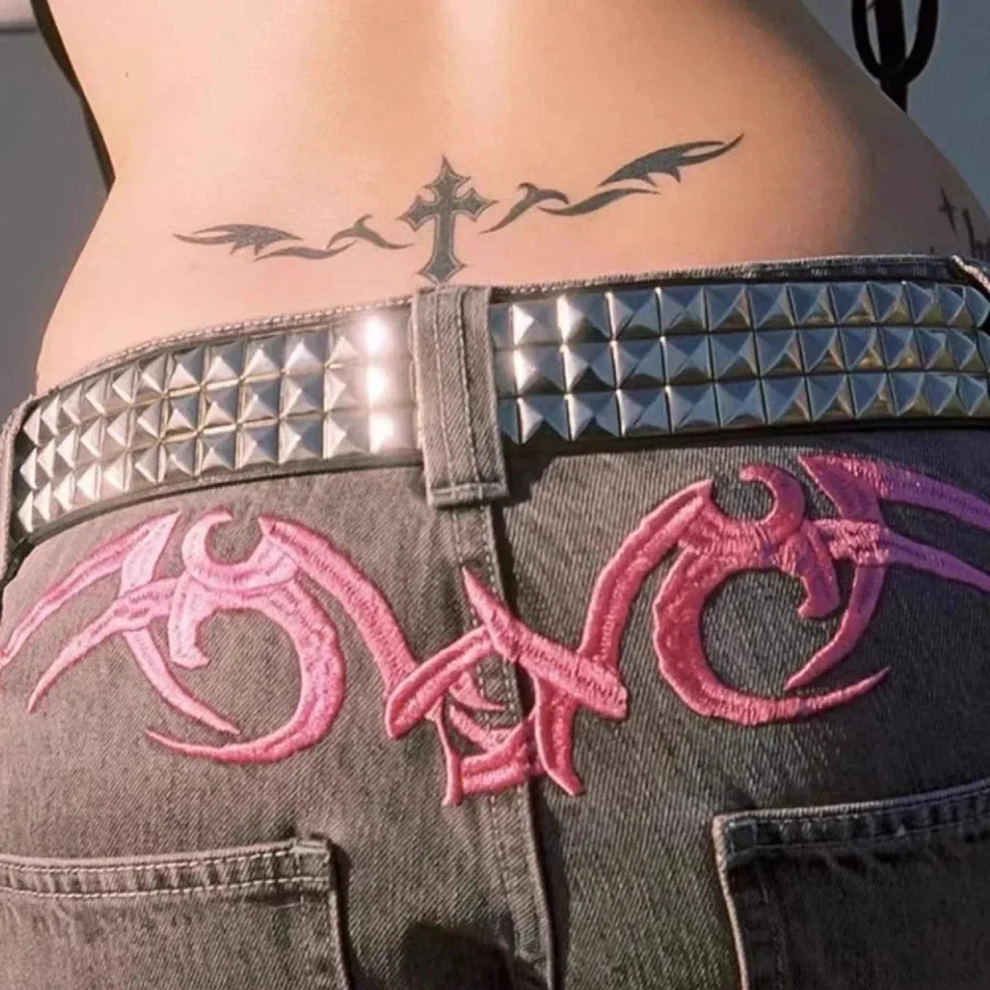 Gothic Punk Metal Rivet Star Belt