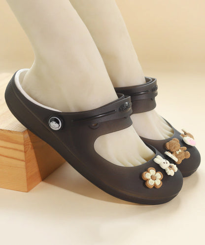 Rubber Red Cartoon Hollow Out Beach Slide Sandals