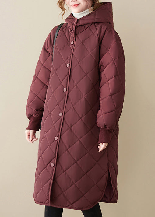 Mulberry Hooded Patchwork Fine Cotton Filled Coats Winter